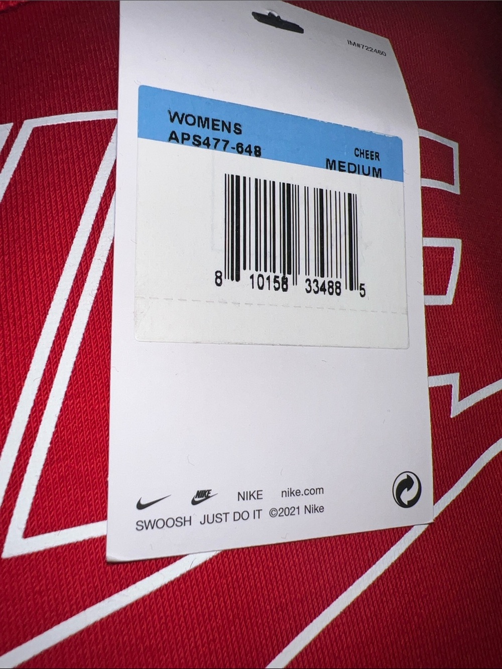 NWT Nike Cheer Red Graphic Outline Swoosh Fleece Pullover Hoodie - Picture 6 of 6
